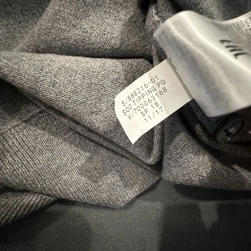 Banana Republic Luxury Blend Sweater Mens L  Silk Cashmere Cotton Polo Knit Gray